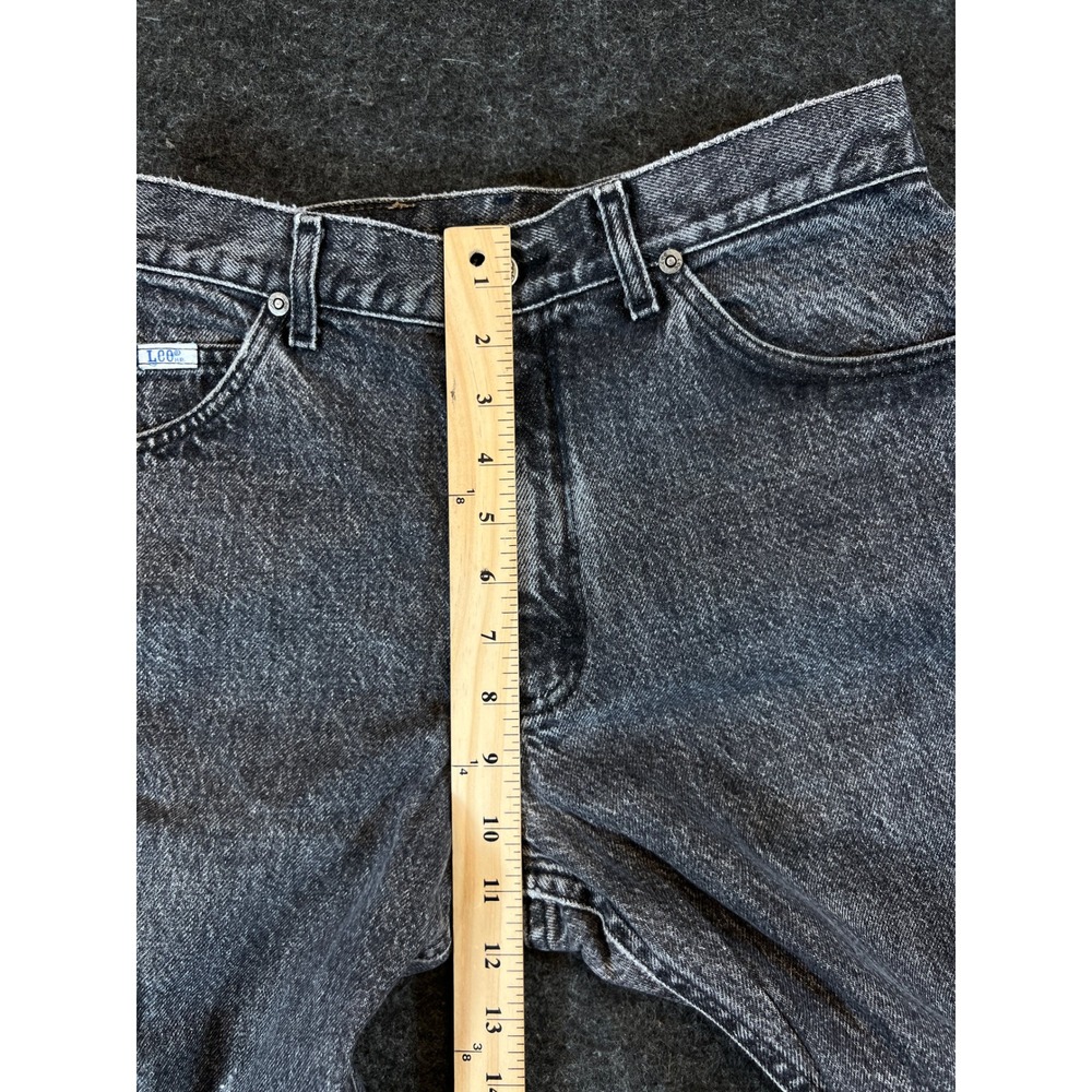 Vintage 90s Lee Black Acid Wash Straight Leg Jeans Mens 29x32 Made in USA - Picture 7 of 9